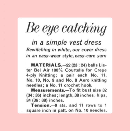 Vintage Crochet Pattern Womens Lacy Flower Trimmed Tank Dress PDF Instant Digital Download Retro Boho Mini Midi or Maxi 4 Ply