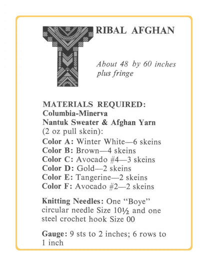 Vintage Knitting Afghan Pattern Tribal Stripes Blanket PDF Instant Digital Download Southwestern Throw Braided Fringe 10 Ply