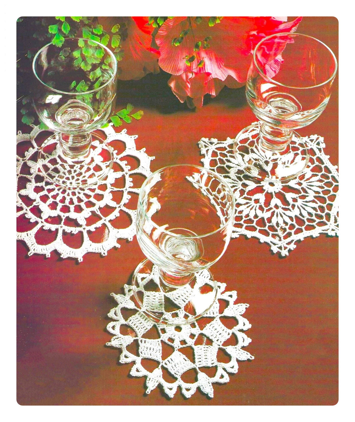 Vintage Christmas Crochet Pattern Snowflake Drink Coasters PDF Instant Digital Download 3 Quick Easy Designs