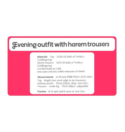 Vintage Crochet Pattern Fringed Cami Top and Harem Genie Pants Set PDF Instant Digital Download Retro 80s Glam Boho Dressy Evening Outfit