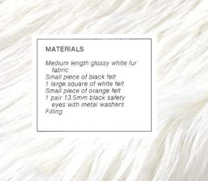 Vintage Sewing Pattern 12" White Swan Soft Sculpture Plush Toy Fluffy Fake Fur Fabric PDF Instant Digital Download Stuffed Plush Water Bird