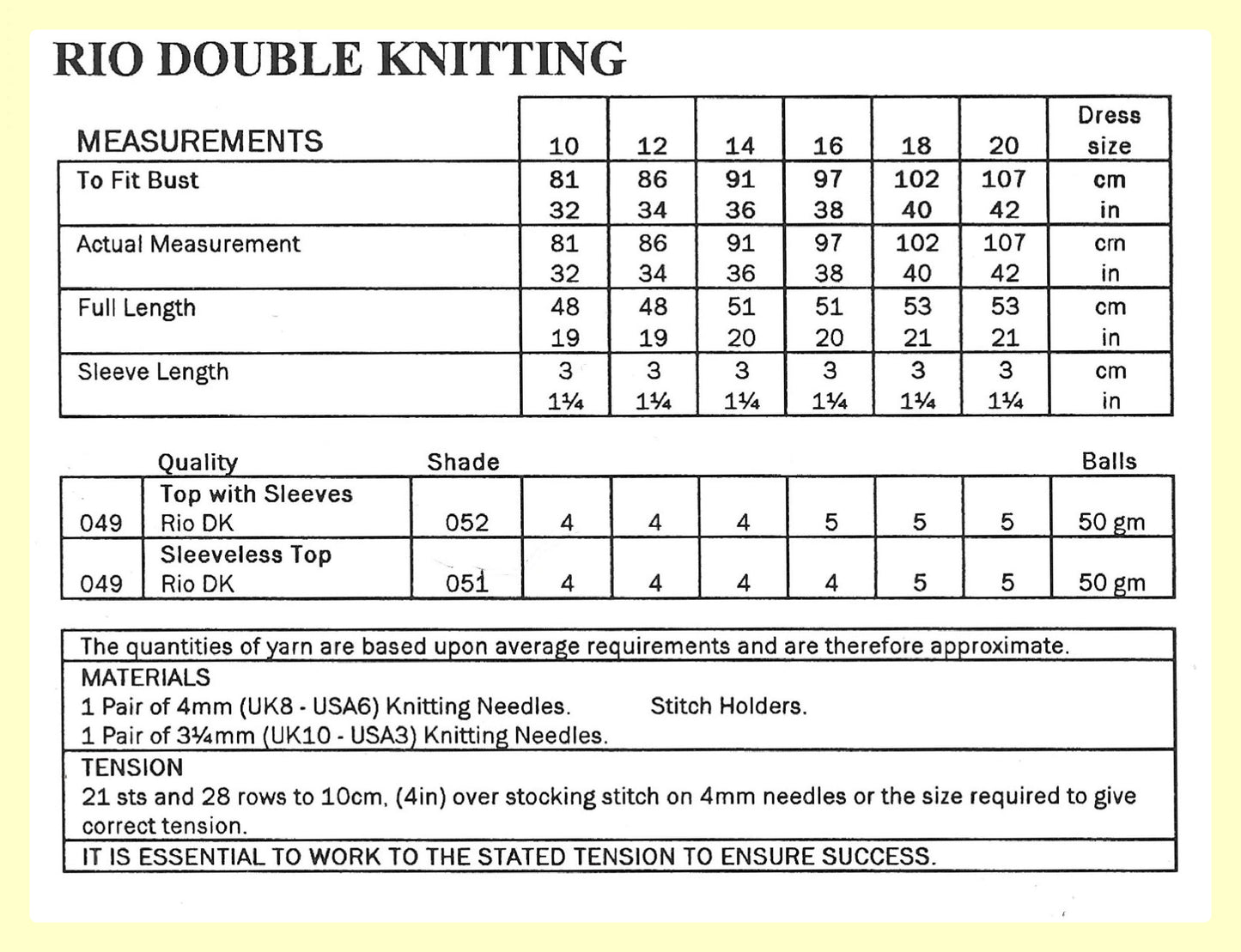 Vintage Knitting Pattern Womens Pretty Short Sleeved Summer Tops PDF Instant Digital Download Ladies Sleeveless Cami Tank Sweaters DK