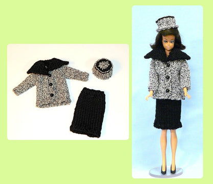 Vintage Knitting Patterns Petite Doll Knitting Book Fashion Doll Clothes PDF Instant Digital Download 10 Outfits 1962 Doll Wardrobe