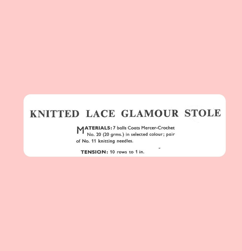 Vintage Crochet Pattern Womens Lacy Glamour Shawl Stole PDF Instant Digital Download MCM
