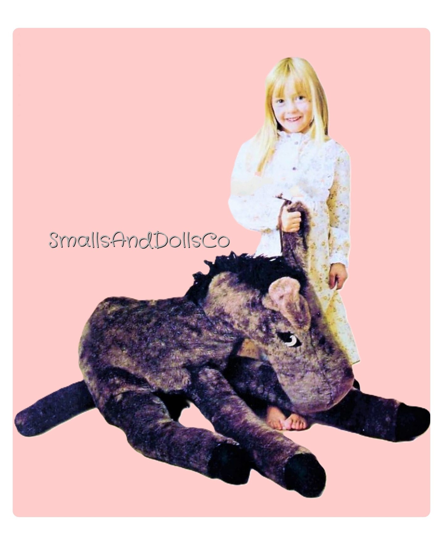 Vintage Sewing Pattern 36" Giant Lamb and Donkey Stuffed Animals Fur Fabric Soft Toys PDF Instant Digital Download Sewn Jumbo Farm Dolls