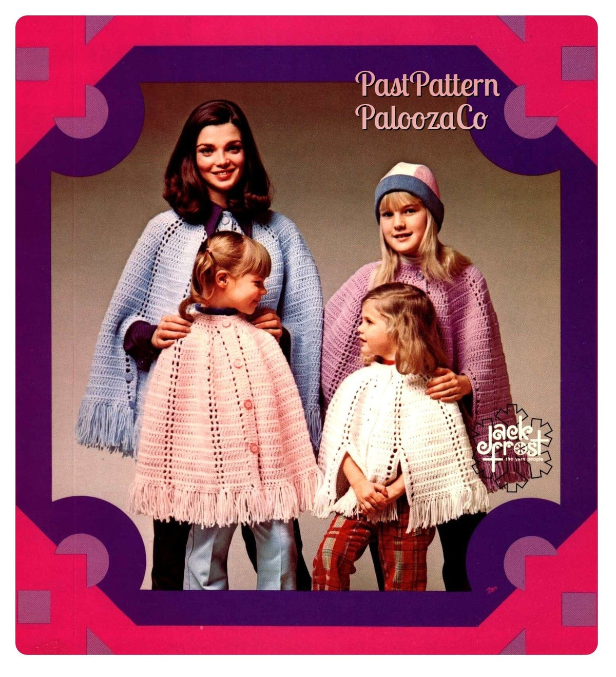 Vintage Crochet Pattern Toddler to Womens Retro 70s Capes Ponchos PDF Instant Digital Download Age 1 to Adult