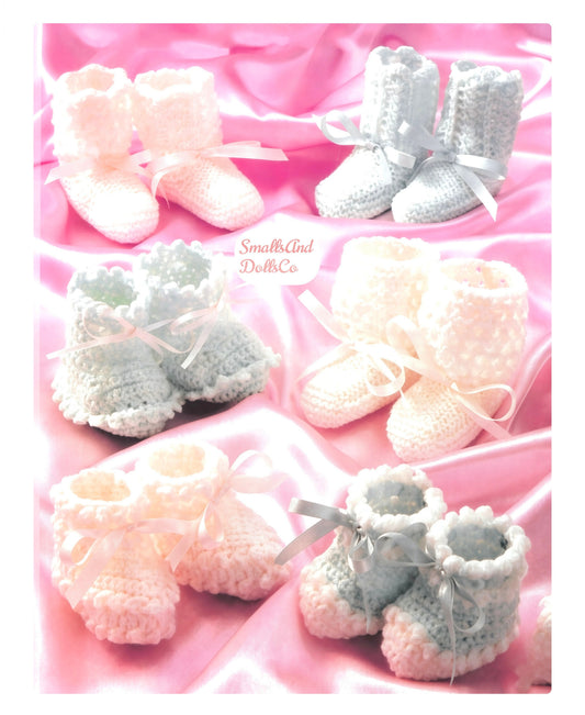 Vintage Baby Booties to Knit and Crochet Pattern 6 Designs PDF Instant Digital Download Infant Shoe Bootees