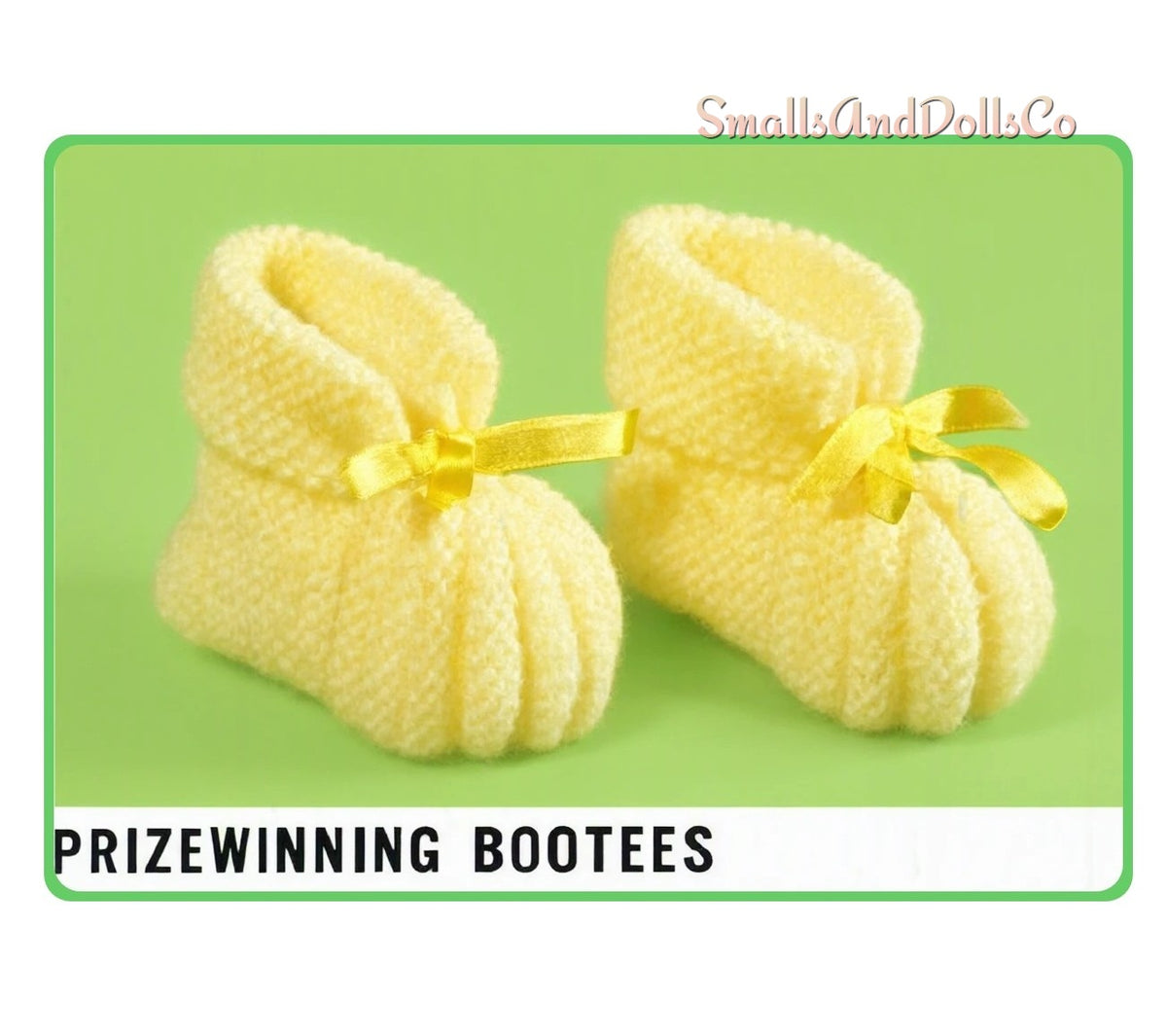 Vintage Knitting Pattern Prizewinning Baby Booties Bootees PDF Instant Download Cuffed Ribbon Heirloom Baby Shoes