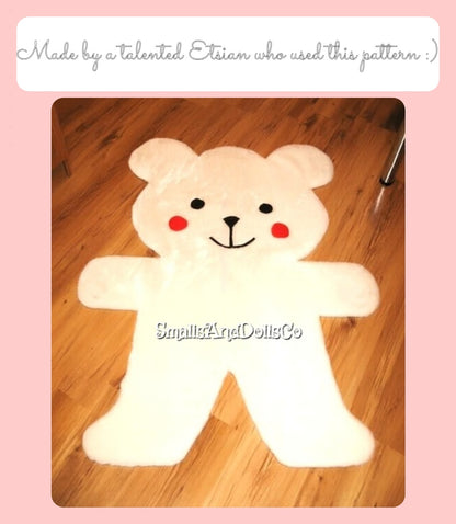 Vintage Sewing Pattern 42" Baby Teddy Bear Rug or Play Mat PDF Instant Digital Download