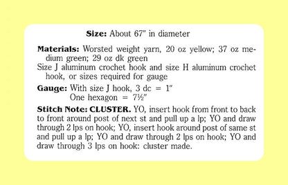 Vintage Crochet Pattern Daffodil Flower Hexagon Granny Square Afghan PDF Instant Digital Download Flower Blanket