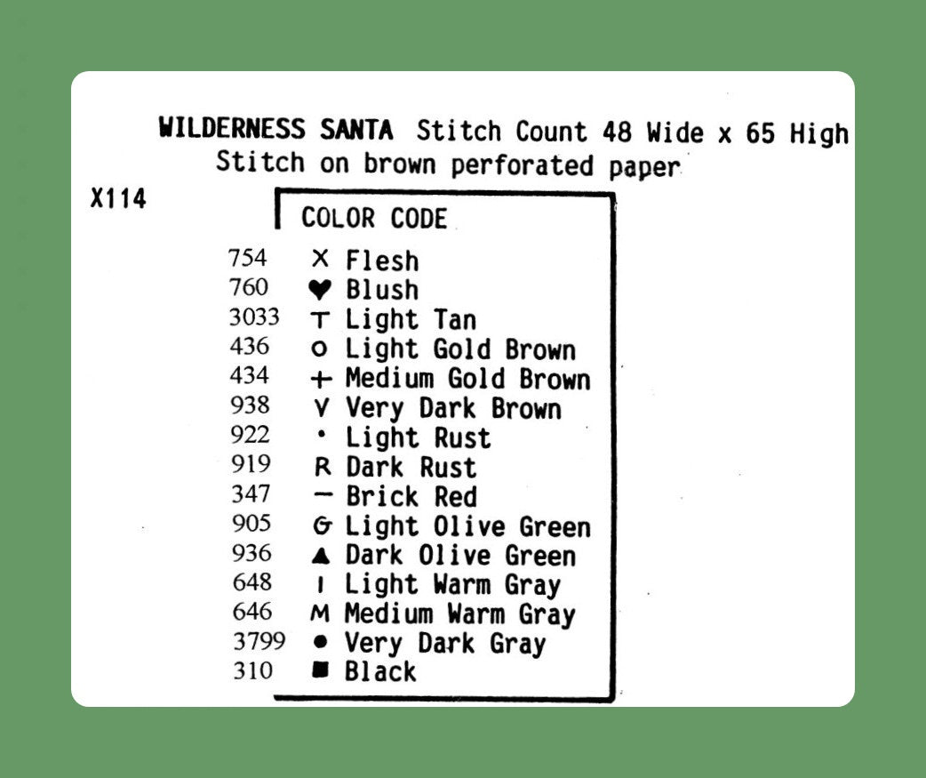 Vintage Cross Stitch Pattern 5" Wilderness Santa Claus Christmas Ornament Fishing Hunting PDF Instant Digital Download Perforated Paper