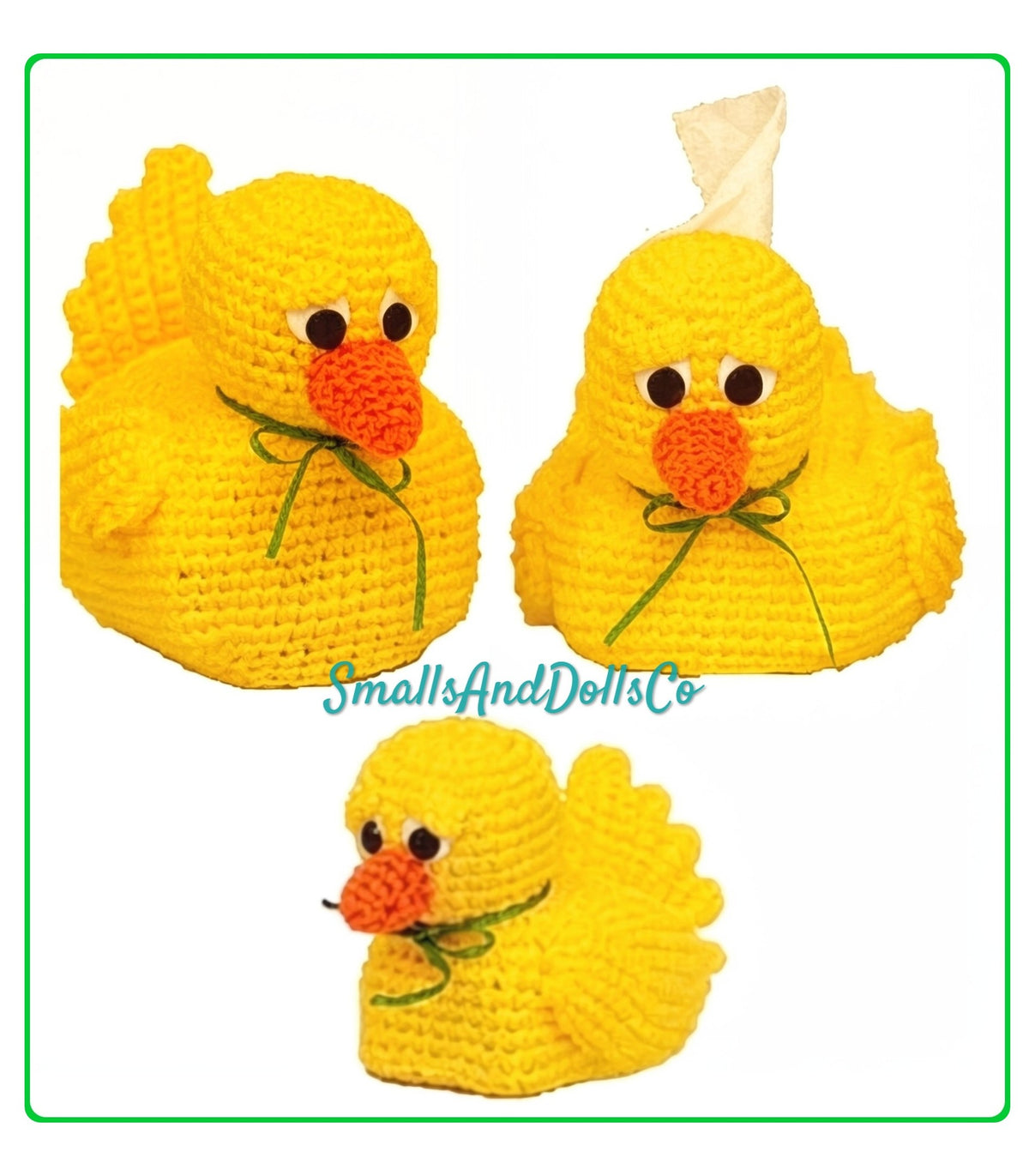 Vintage Crochet Bathroom Set Pattern Yellow Rubber Duckie Duck Family PDF Instant Digital Download Tissue Box  Toilet Roll Soap Cover