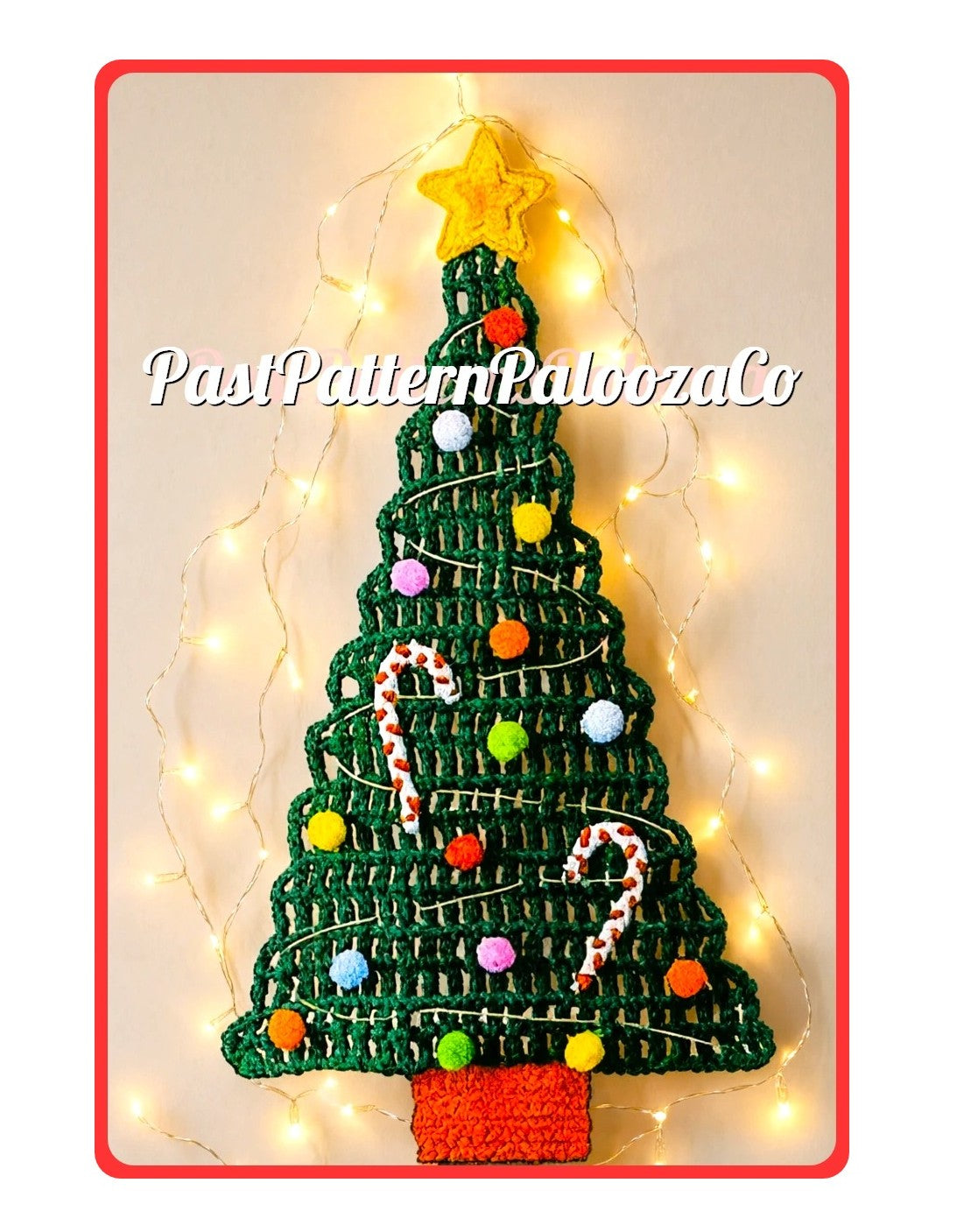 Vintage Crochet Pattern 18" Christmas Tree Wall or Door Hanging PDF Instant Digital Download Fun Easy Holiday Project 10 Ply