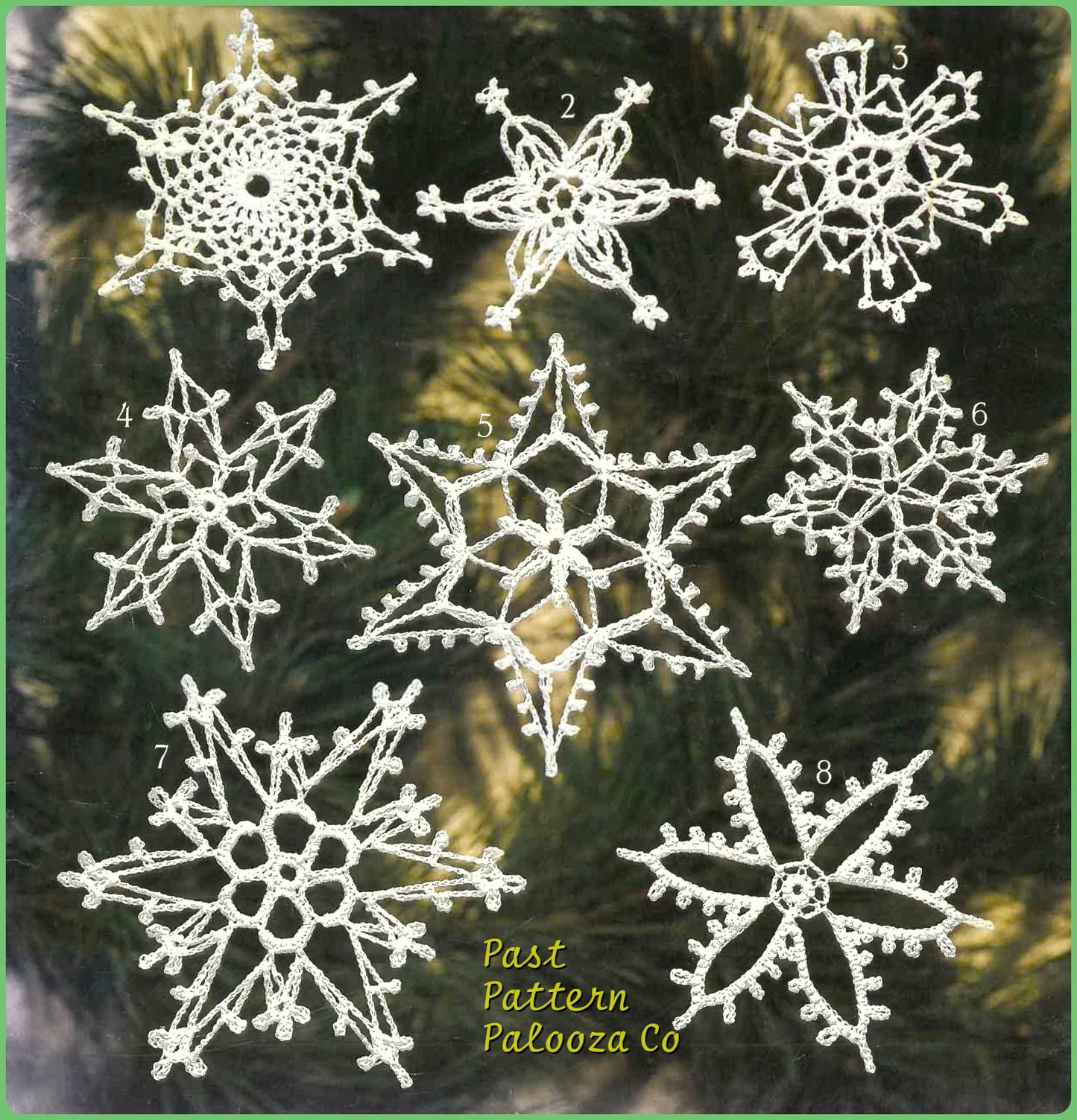 Vintage Crochet Christmas Pattern 16 Icy Lacy Snowflakes Ornaments PDF Instant Digital Download Quick Easy Stitch
