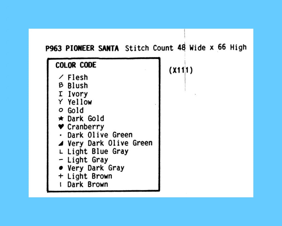 Vintage Cross Stitch Pattern 5" Pioneer Santa Claus Christmas Ornament Americana PDF Instant Digital Download Perforated Paper