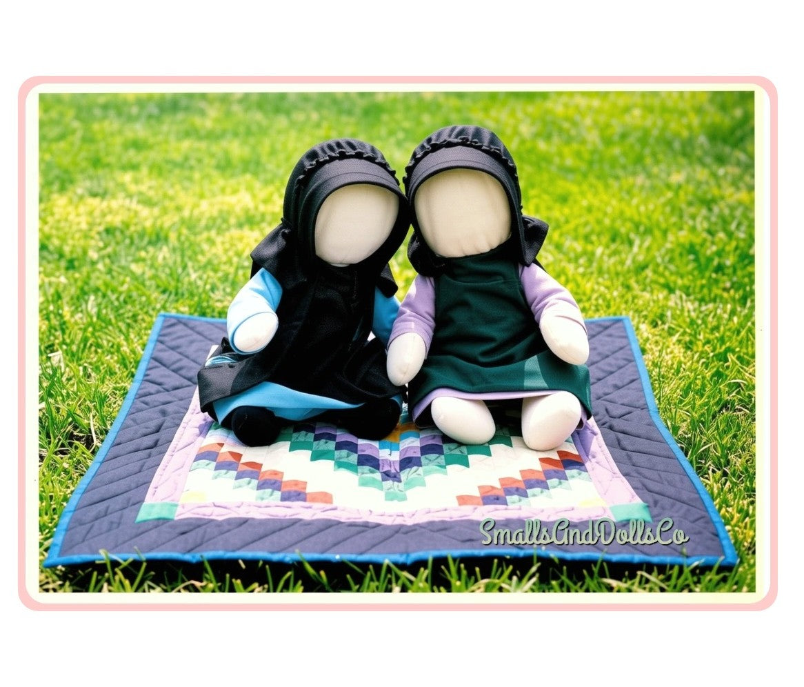Vintage Sewing Pattern 16" Traditional Amish Girl Cloth Doll Soft Toy PDF Instant Download Faceless Mennonite Dolly Dress Apron Bonnet