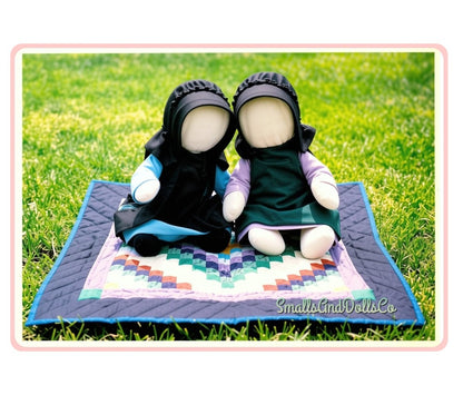 Vintage Sewing Pattern 16" Traditional Amish Girl Cloth Doll Soft Toy PDF Instant Download Faceless Mennonite Dolly Dress Apron Bonnet