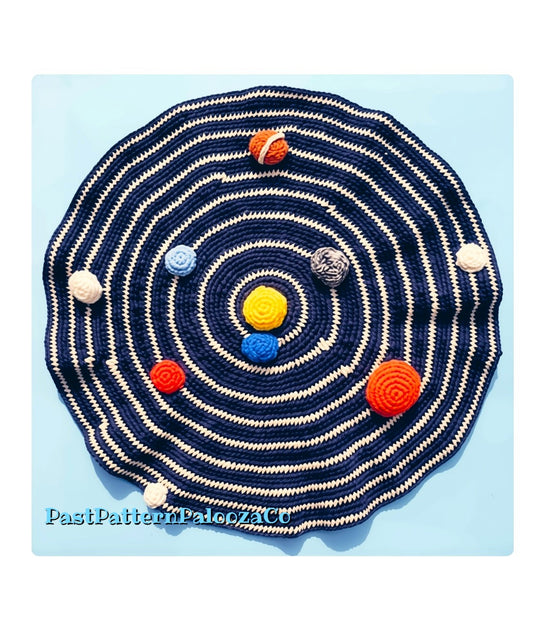 Vintage Crochet Pattern 20" Solar System Galaxy Planets Wall Hanging PDF Instant Digital Download Outer Space Science Room Decor 4 Ply