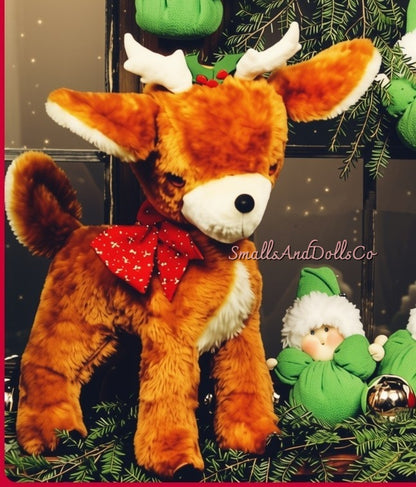 Vintage Christmas Dolls Sewing Pattern Plush Santa Claus Reindeer and Elves Soft Stuffed Toys PDF Instant Digital Download 18 Inch