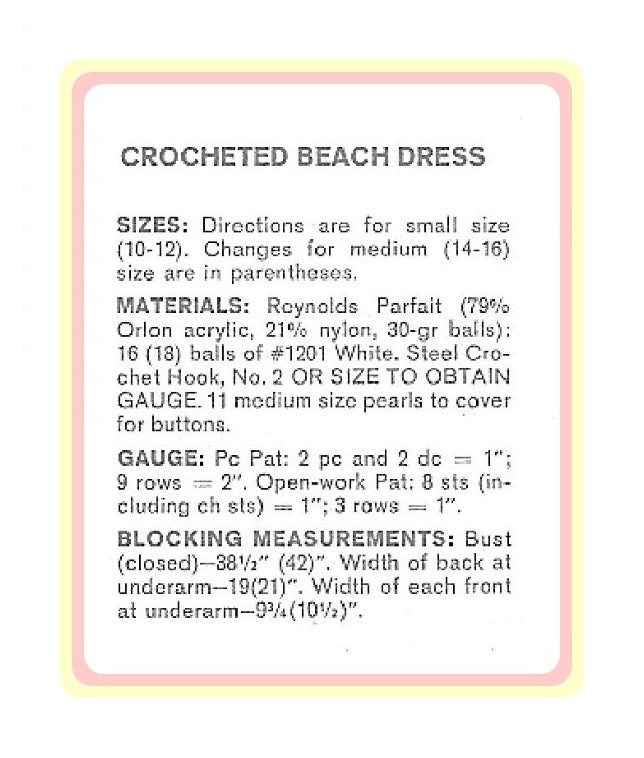 Vintage Crochet Pattern Womens Lacy Beach Dress CoverUp Tunic PDF Instant Digital Download 70s Boho Bohemian Lace Summer Swimsuit Cover Up