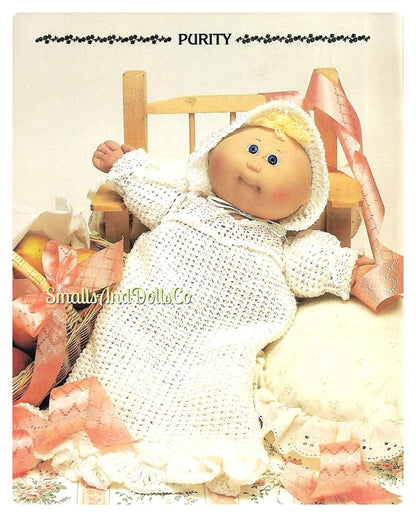 Vintage Crochet Pattern 14" Cabbage Patch Preemie Kids Doll Clothes 8 Outfits PDF Instant Digital Download