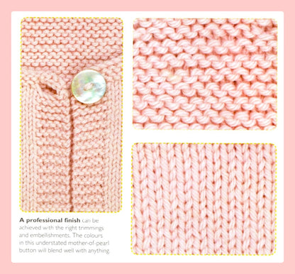 Vintage Knitting Pattern Easy Beginner Newborn Baby Cardigan Sweater PDF Instant Digital Download Garter Stocking Stitch DK