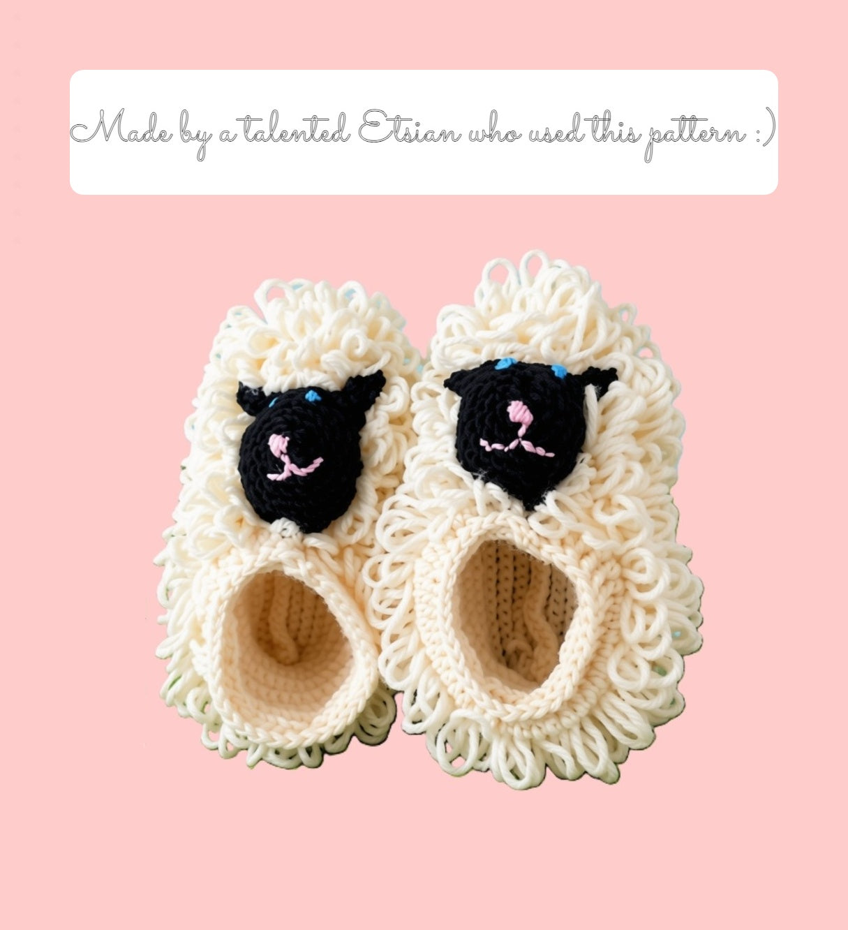 Vintage Crochet Pattern Womens Cute Loopy Lamb Sleepy Sheep Animal Slippers PDF Instant Digital Download Bulky 12 Ply Sizes S M L Adults