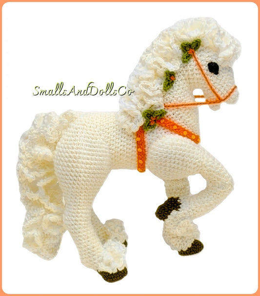 Vintage Crochet Pattern 15" Christmas Carousel Horse Soft Toy Doll PDF Instant Digital Download Plush Merry Go Round Horse Amigurumi 4 Ply