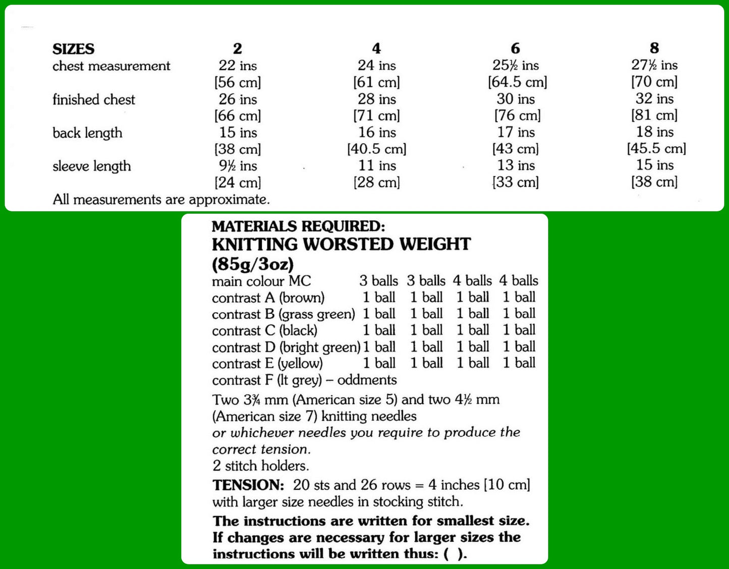 Vintage Knitting Pattern Knit Kids Boys Tractor Sweater PDF Instant Digital Download Toddler to Big Boy Yellow Green Farm Pullover 2-8 yrs