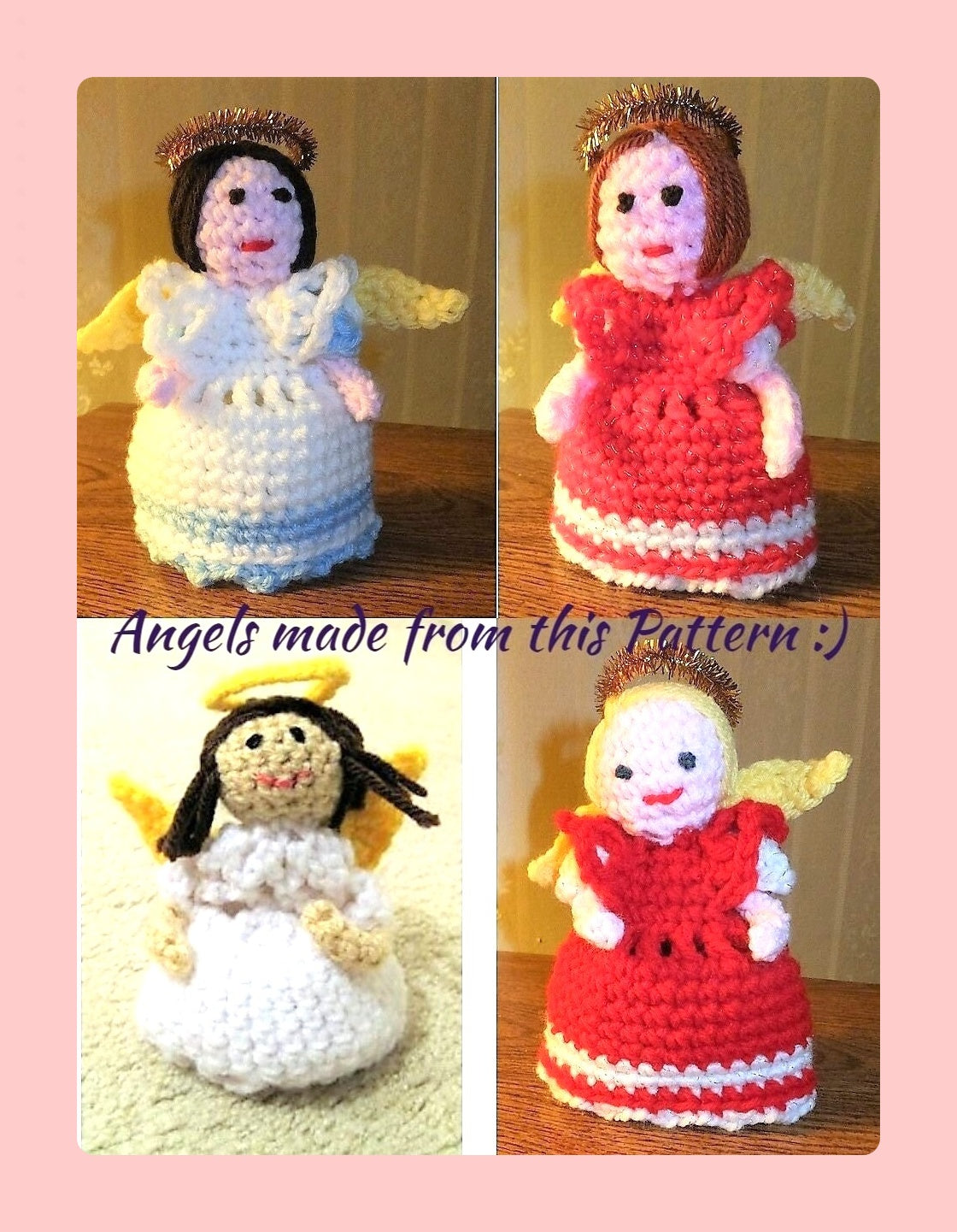 Vintage Crochet Pattern 6" Christmas Angel Soft Toy Doll or Ornament PDF Instant Digital Download 10 Ply
