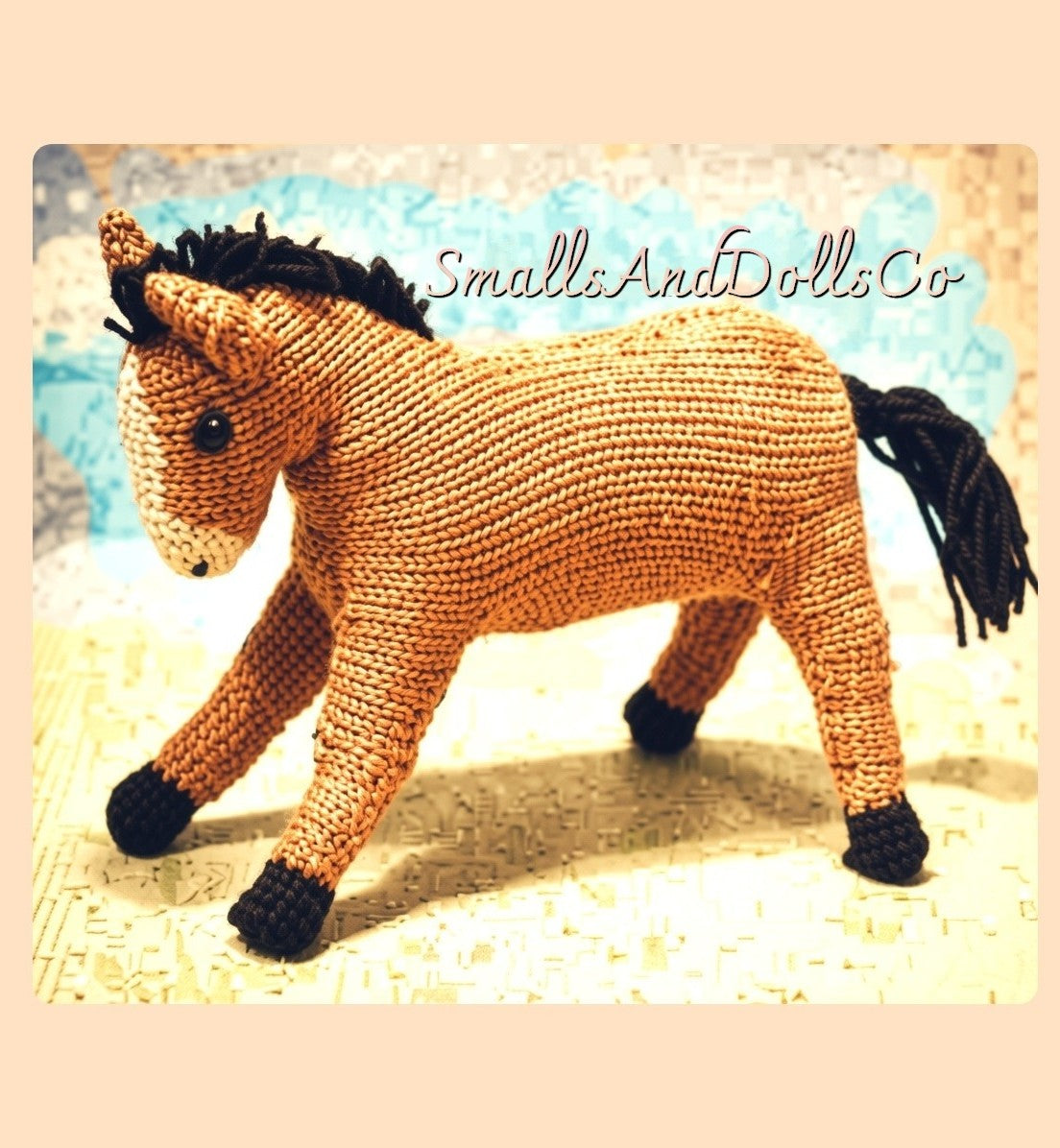 Vintage Knitting Pattern Prancing Horse Soft Plush Toy 1960 PDF Instant Digital Download Easy Stocking Stitch Pony Amigurumi 4 Ply