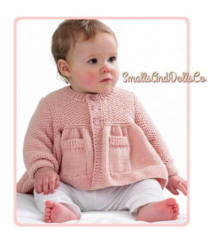 Vintage Knitting Pattern Baby Girl Moss Stitch Cardigan Coat & Blanket Set PDF Instant Digital Download Preemie - 12 m DK