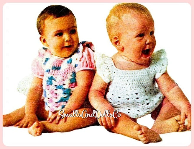 Vintage Crochet Pattern Baby Girl Butterfly Pinafore Dress PDF Instant Digital Download Shell Stitch Angel Wings Toddler Dress 6m - 2 yrs