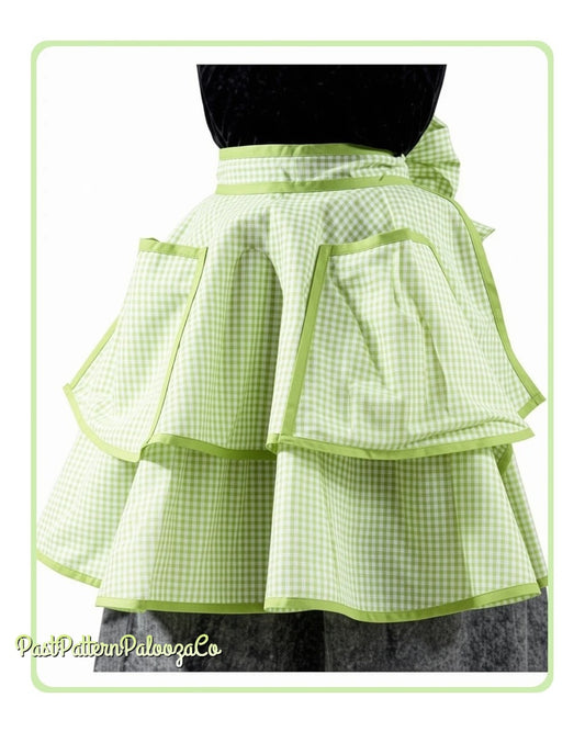 Vintage Sewing Pattern Womens Sheer Organza Organdy Party Apron Instant Digital Download Half Circle Hostess Apron To Sew Gingham Retro 50s