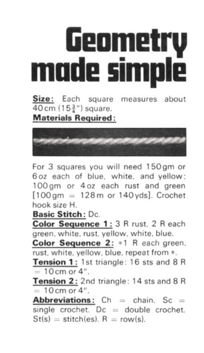 Vintage Crochet Pattern Geometric Grannies and Stripes Afghan PDF Instant Digital Download Striped Scrap Basket Granny Squares Blanket