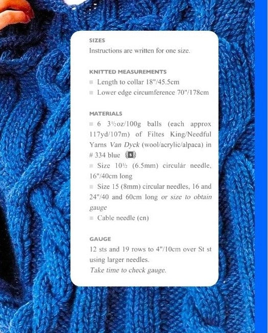 Vintage Knitting Pattern Womens Fisherman Cabled Poncho with Collar PDF Instant Digital Download 12 Ply Hug Shrug