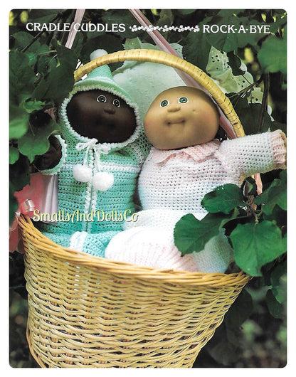Vintage Crochet Pattern 14" Cabbage Patch Preemie Kids Doll Clothes 8 Outfits PDF Instant Digital Download