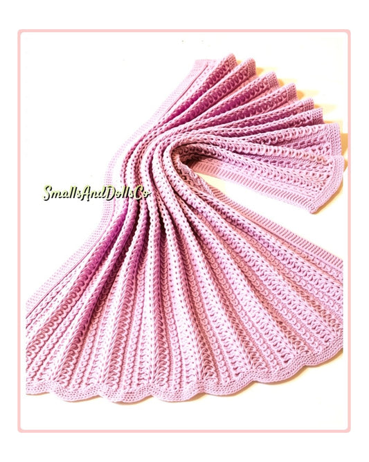 Vintage Knitting Pattern Lacy Ostrich Plume Stitch Baby Blanket PDF Instant Digital Download Feathery Stitched Throw DK