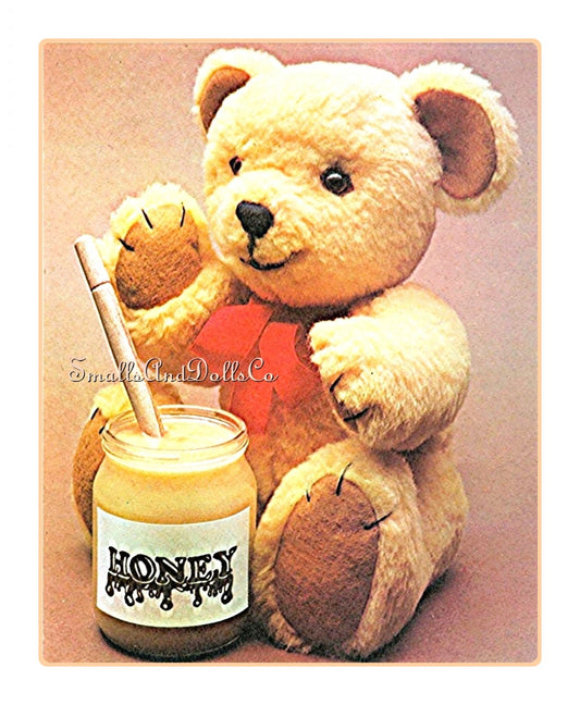 Vintage Sewing Pattern 16" Classic Teddy Bear Plush Fur Fabric PDF Instant Digital Download Soft Jointed Poseable Stuffed Toy Bear