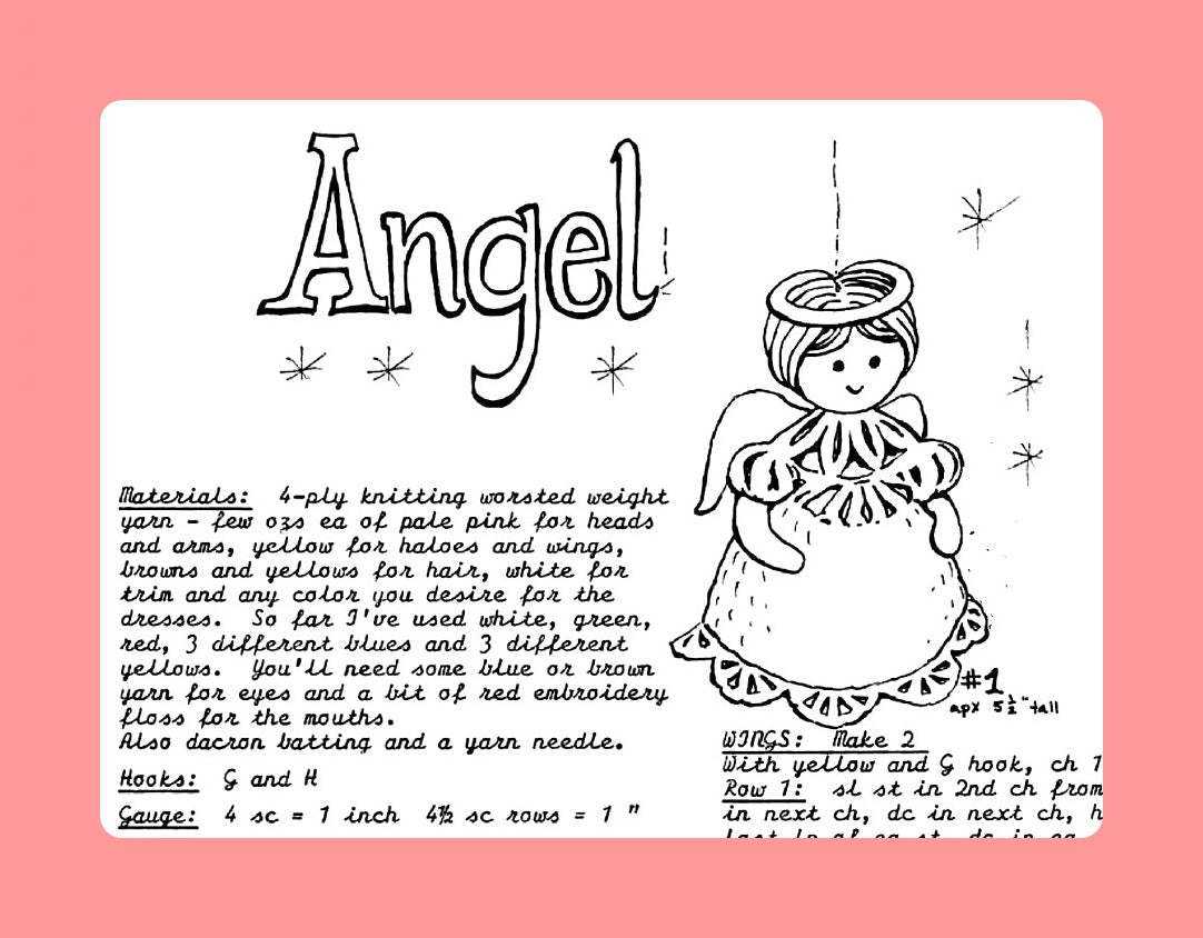 Vintage Crochet Pattern 6" Christmas Angel Soft Toy Doll or Ornament PDF Instant Digital Download 10 Ply