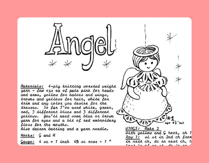Vintage Crochet Pattern 6" Christmas Angel Soft Toy Doll or Ornament PDF Instant Digital Download 10 Ply