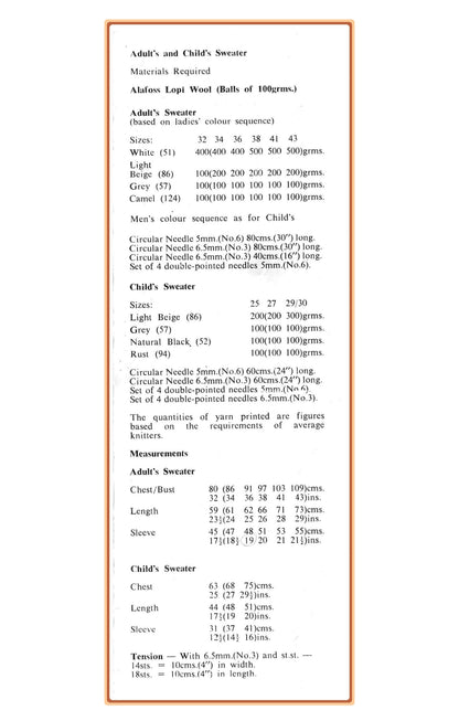 Vintage Knitting Pattern Family Icelandic Sweaters Nordic FairIsle Knit Pullover Jumpers PDF Instant Digital Download Womens Mens Childs