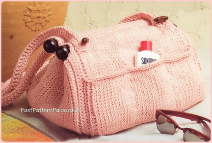 Vintage Crochet Pattern Summer Purse Beach Bag Carry all Handbag PDF Instant Digital Download Cotton Thread Hand Bag Tote