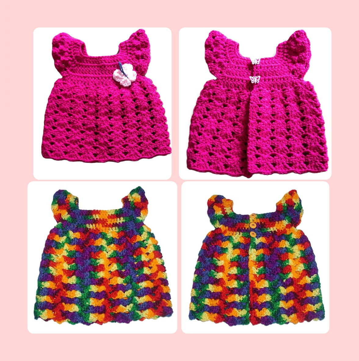 Vintage Crochet Pattern Baby Girl Butterfly Pinafore Dress PDF Instant Digital Download Shell Stitch Angel Wings Toddler Dress 6m - 2 yrs