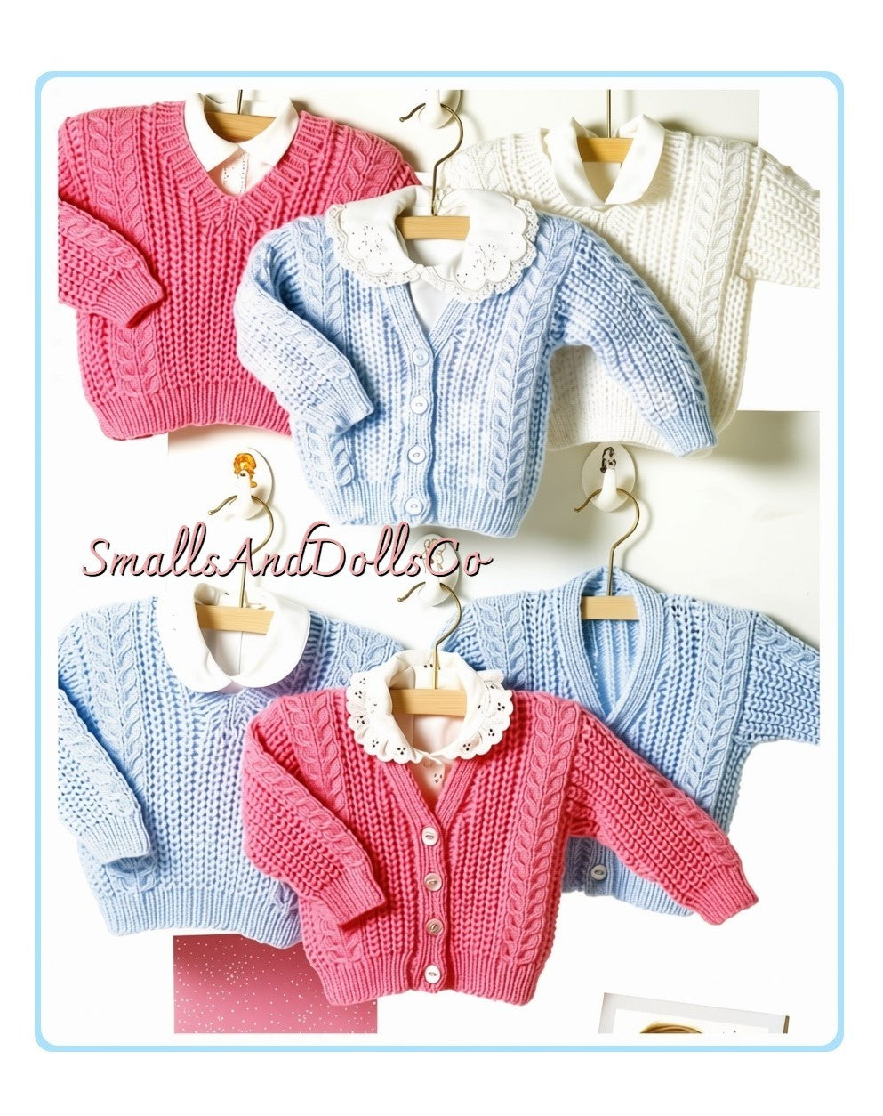 Vintage Knitting Pattern Baby to Toddler V Neck Cardigan Sweaters Jumpers PDF Instant Digital Download 0 - 4 yrs DK