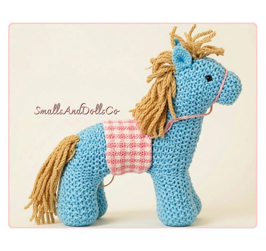 Vintage Knitting Pattern Garter Stitch Pony Horse Soft Plush Toy 1976 PDF Instant Digital Download Easy Beginners Animal Amigurumi