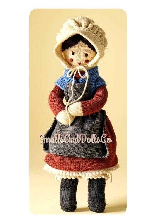 Vintage Knitting Pattern 18" Granny Grandma Grandmother Doll PDF Instant Digital Download Knitted Amigurumi Soft Toy 5 Ply