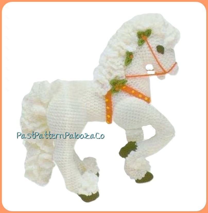 Vintage Crochet Pattern 15" Christmas Carousel Horse Soft Toy Doll PDF Instant Digital Download Plush Merry Go Round Horse Amigurumi 4 Ply