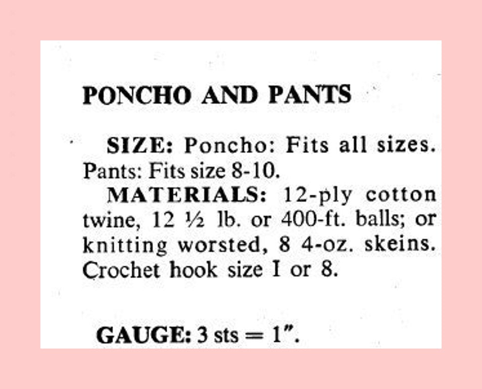 Vintage Crochet Pattern Womens Lacy Poncho and Pants Outfit Set PDF Instant Digital Download 1970s Bohemian Boho Hippie Chic 12 Ply