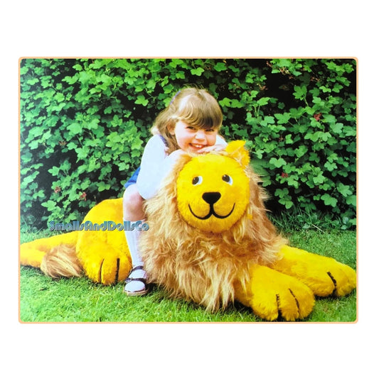 Vintage Sewing Pattern Large 33" Childs Sit On Lion Soft Sculpture Toy PDF Instant Digital Download Big Wild Cat Stuffed Animal
